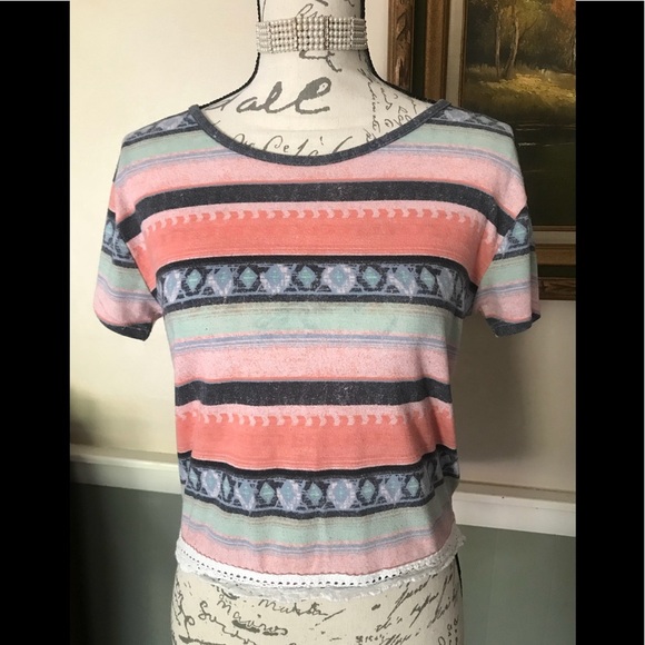 Mudd Striped Shirt Blouse - Picture 2 of 6